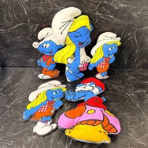 PEYO 1982 Smurf Homemade Pillows and Cut and Sew Fabric Panels